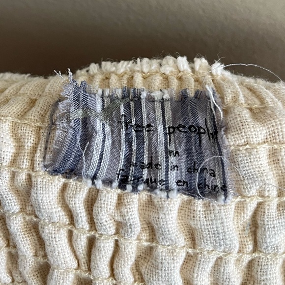 Vintage Free People Ramie cotton boho Flowy cream beige skirt Medium - Picture 8 of 11